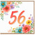 56th Birthday Card, Floral Watercolour Design