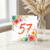 57th Birthday Card, Floral Watercolour Number 57 Card