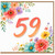 59th Birthday Card, Floral Watercolour Design