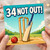 34th Birthday Card, 34 Not Out Cricket Card