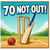 70th Birthday Card, 70 Not Out Sports Card