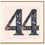 44th Birthday Card, Floral Number 44 Birthday Card