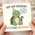 Funny Turtle Birthday Card - Hip Hip Hooray Pun - Oh, My Hips - Cute Tortoise with Party Hat and Walking Stick - Humorous Card for Him Her Friend Mum Dad