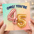 45th Birthday Card, OMG! You’re 45 Balloon Design