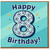 Happy 8th Birthday Card - Football Number 8 Design - Fun Blue Kids Age 8 Greeting Card