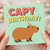Capybara Birthday Card - 'Capy Birthday' Pun, Cute Funny Animal Greeting Card for Friends and Family