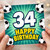 34th Birthday Card, Soccer Happy Birthday Card