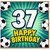 37th Birthday Card, Football Soccer Ball Happy Birthday Card