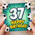 37th Birthday Card, Football Soccer Ball Happy Birthday Card