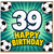 39th Birthday Card, Football Themed Happy Birthday Card