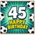 45th Birthday Card, Football Soccer Happy Birthday Card