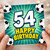 54th Birthday Card, Football Soccer Happy Birthday Card