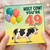 49th Birthday Card, Funny Cow and Balloons Greeting Card