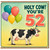 52nd Birthday Card, Funny Cow Party Hat Balloon Design