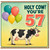 57th Birthday Card, Funny Cow Balloons Holy Cow You're 57 Card