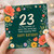 23rd Birthday Card, Happy Birthday Floral Card