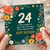 24th Birthday Card, Floral Happy Birthday Card