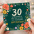 30th Birthday Card, Floral Happy Birthday Card