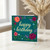 Floral Happy Birthday Card - Botanical Flower Border on Teal - Elegant Hand‑lettering Style - Birthday Greeting Card for Friends, Family or Colleagues