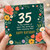 35th Birthday Card, Floral Happy Birthday Card