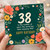 38th Birthday Card, Floral Happy Birthday Card for 38 Year Old