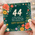 44th Birthday Card, Floral Happy Birthday Card