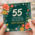 55th Birthday Card, Floral Happy Birthday Card