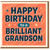 Grandson Birthday Card - Happy Birthday to a Brilliant Grandson - Bold Typographic Design with Stars - Greeting Card with Envelope