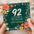 92nd Birthday Card, Floral Happy Birthday Card