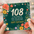 108th Birthday Card, Floral Happy Birthday Card