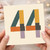 44th Birthday Card, Retro Pattern Number 44 Card