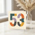 53rd Birthday Card, Retro Geometric Patchwork Number Design