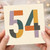 54th Birthday Card, Retro Patchwork Number 54 Card