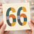 66th Birthday Card, Retro Patterned Number 60 Card