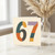 67th Birthday Card, Retro Pattern Number 67 Card