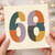 68th Birthday Card, Retro Patterned Number 60 Design