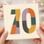 70th Birthday Card, Retro Patchwork Number 70 Birthday Card