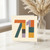 71st Birthday Card, Retro Patchwork Number Design