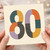 80th Birthday Card, Retro Number 80 Card