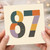 87th Birthday Card, Retro Pattern Number 87 Greeting Card