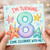 8th Birthday Card, Cute Underwater Starfish Birthday Invite, Come Celebrate With Me