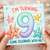 9th Birthday Card, Cute Underwater Starfish Celebration Card