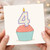 4th Birthday Card, Cupcake Candle Design