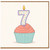 7th Birthday Card, Cute Cupcake and Number 7 Candle Design
