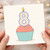 8th Birthday Card, Cupcake and Number 8 Candle Design