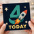 4th Birthday Card, Space Rocket Birthday Card, Four Today Birthday Card
