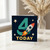 4th Birthday Card, Space Rocket Birthday Card, Four Today Birthday Card