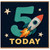 5th Birthday Card, Space Rocket Today Design