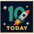 10th Birthday Card, 10 Today Rocket Space Card