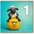 1st Birthday Card, Cute Sheep on Ball